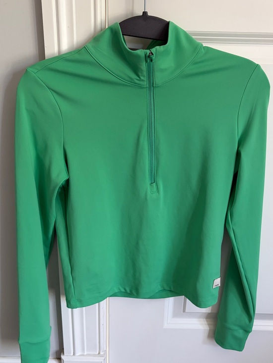 Vuori Tops - Vuori Bergamot Green Small Studio Half Zip Performance Top